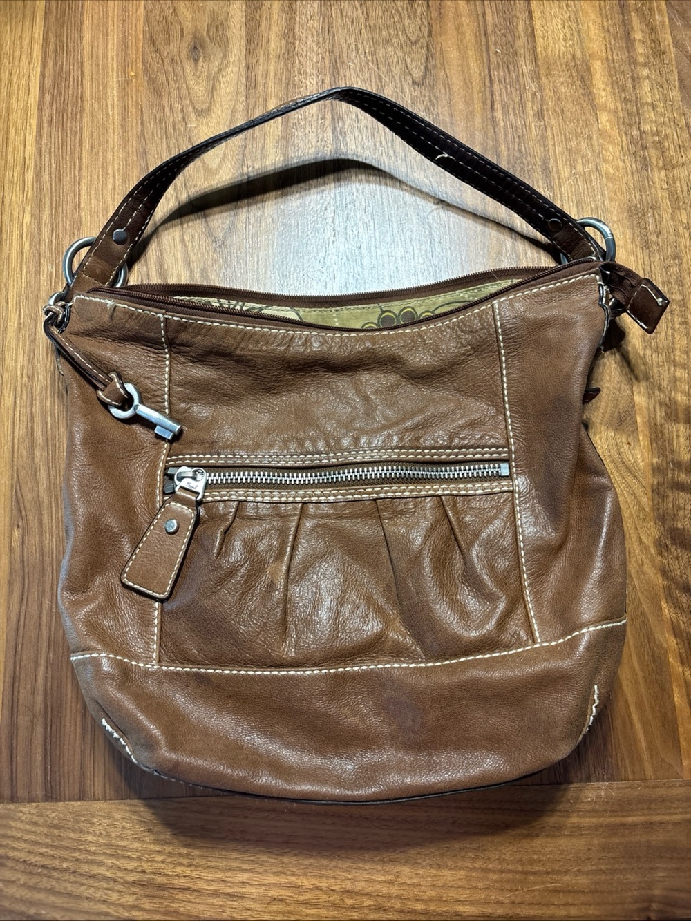Fossil Classic Brown Leather Shoulder Bag - Everyday Hobo